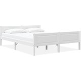Maison Chic Posteljni okvir - Dvoposteljna postelja - Zakonska postelja trdna borovina bel 160x200 cm-J5639, (21763043) | Shoptok.si