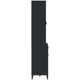  Visoka komoda VIKEN crna 80 x 40 x 190 cm od masivne borovine | shoptok.hr