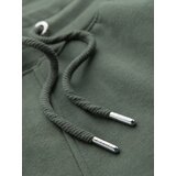Ombre Men's sweatpants with piping and leg ribbing - olive | ePonuda.com