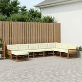  Set vanjskih sofa 8 kom. Prirodna i krem Čvrsto drvo akacije | shoptok.hr