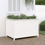 vidaXL Vrtna visoka greda bela 119,5x82,5x78 cm trdna borovina | Shoptok.si