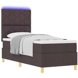  LED Box Spring Krevet Tamno smeđa 80 x 200 cm tkanina | shoptok.hr