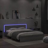  Okvir kreveta s uzglavljem LED siva boja hrasta 150x200 cm | shoptok.hr