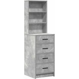  Toaletni stol s zrcalnim svjetlima 3 pcs Siva Konstruirano drvo | shoptok.hr