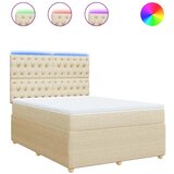  Krevet s oprugama i madracem krem 140x200 cm od tkanine | shoptok.hr