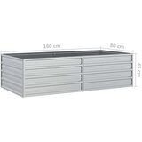 vidaXL Povišena vrtna gredica 160 x 80 x 45 cm pocinčani čelik srebrna | shoptok.hr