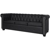 vidaXL Chesterfield Trosjed od Umjetne Kože Crni | shoptok.hr