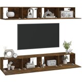  Zidni TV ormarići 4 kom dimljeni hrast 100 x 30 x 30 cm drveni | Eponuda.com