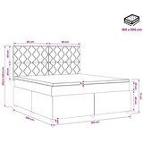  LED okvir za krevet s madracem Svjetlosiva 180 x 200 cm Baršun - Svjetlosiva 180 x 200 cm Dizajn s rombovima | shoptok.hr
