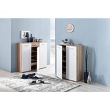 CARRYHOME omara za čevlje bela, hrast sonoma | Shoptok.si