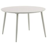SUNFUN Solo Okrogla balkonska miza (Ø x V: 120 x 74 cm, Aluminij in sintran kamen, Svetlo siva) | Shoptok.si