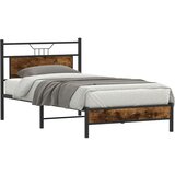  Posteljni okvir brez vzmetnice hrast 100x190 cm inženirski les, (21829087) | Shoptok.si
