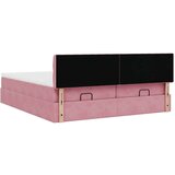  Otomanski posteljni okvir z vzmetnicami roza 160x200cm žamet, (21653280) | Shoptok.si