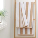 Bianca Bijeli/bež pamučan ručnik 70x120 cm Stripe Jacquard – Cijene