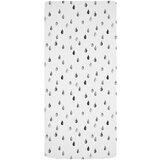 Butter Kings Črno-bela napenjalna otroška rjuha za otroško posteljico iz bombažnega satena 60x120 cm Bunnies in the Rain – | Shoptok.si