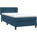 Box spring krevet s madracem tamnoplavi 80x220 cm baršunasti | shoptok.hr
