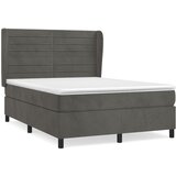 The Living Store Box spring posteljni z vzmetnico temno siv 140x190 cm žamet - Box Spring Postelja, (21493178) | Shoptok.si