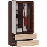 AKORD Garderobna Omara, 2 Vrata, 2 Predala In 2 Ogledali, Wenge/Hrast Sonoma, (5000331599) | Shoptok.si