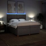  Krevet s oprugama i madracem smeđesivi 200x200 cm od tkanine | shoptok.hr