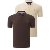 Dewberry DUO SET T8561 MEN'S TSHIRT-BROWN-BEIGE | Shoptok.si