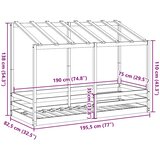  Dječji krevet s krovom 75 x 190 cm od masivne borovine | shoptok.hr