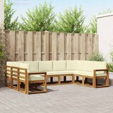  Set vanjskih sofa 9 kom. Prirodna i krem Smeđa 304 x 189,5 x 73 cm | shoptok.hr