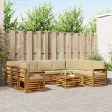  Setovi sofa 10 pcs Prirodna i bež Čvrsto drvo akacije | Eponuda.com
