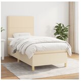  Box spring postelja z vzmetnico krem 90x190 cm blago | Shoptok.si