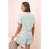 Kesi Włoski Women's punto set with short sleeves and shorts dark mint | shoptok.hr