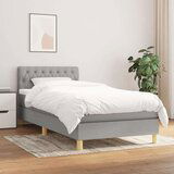  Box spring postelja z vzmetnico svetlo siva 80x200 cm blago, (20724739) | Shoptok.si