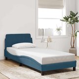  Okvir kreveta s uzglavljem Dover plavi 90 x 200 cm baršunasti | shoptok.hr