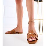 D/CEO marka niezdefiniowana Brown flip-flops with a gold ornament Elamisa | shoptok.hr