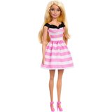 Barbie Mattel 65. obletnica - Blond lutka v roza črtasti obleki (HTH66), (21382413) | Shoptok.si