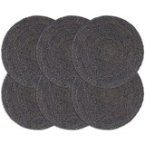 vidaXL Pogrinjki 6 kosov temno sivi 38 cm okrogli iz jute | Shoptok.si
