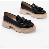 Resti Black lacquered women's moccasins with tassels Kaipo- Footwear | shoptok.hr