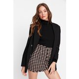 Trendyol Beige Zipper Mini Skirt Cene