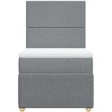 vidaXL Box spring postelja z vzmetnico svetlo siva 90x190 cm blago | Shoptok.si