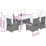  7-dijelni vrtni blagovaonski set od poliratana s jastucima bež | shoptok.hr