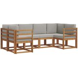  Set vanjskih sofa 6 kom. Prirodna i svijetlo siva | shoptok.hr