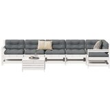  7-dijelni set vrtnih sofa bijeli od masivne borovine Cijene
