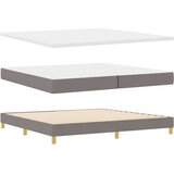  Postelja z vzmetnico z vzmetnico Taupe 200 x 200 cm Poliester, (5000127583) | Shoptok.si