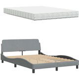 vidaXL Krevet s madracem svjetlosivi 140x190 cm od tkanine | shoptok.hr