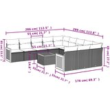  12-dijelni set vrtnih sofa od poliratana s jastucima bež | shoptok.hr