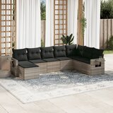 vidaXL 8-dijelni set vrtnih sofa od poliratana s jastucima svjetlosivi | shoptok.hr