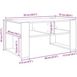  Kava Stol Dimljeni hrast 92 x 53 x 45 cm Konstruirano drvo | shoptok.hr