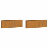 Maison Chic Stensko cvetlična korita - Cvetlični Lonec 2 kosa rjasto corten jeklo 53x10x17 cm, (21790446) Cene