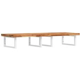  Zidna polica za umivaonik od čelika i masivnog bagremovog drva Smeđa 160 x 50 x 4 cm | shoptok.hr