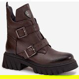 Zazoo Leather Insulated Women's Boots With Buckles And Ornamental Detail | Shoptok.si