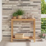 vidaXL Konzolna miza Rjava 85 x 35 x 75 cm Trden tikov les Cene