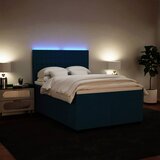  s oprugama i madracem plavi 140x190 cm baršunasti | shoptok.hr